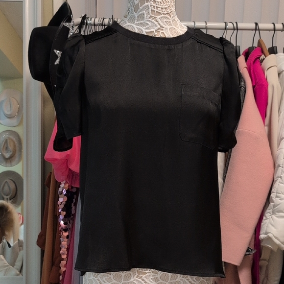 DR2 Tops - DR2 Black Satin Blouse Size Medium